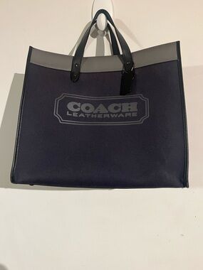 Coach Black and blue canvas tote